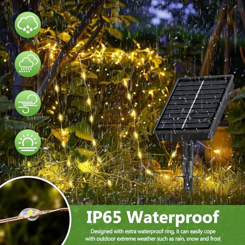 Detalle de FIFlying Solar Lichterkette Außen 14 m mit 120 LEDs – wetterfest IP65