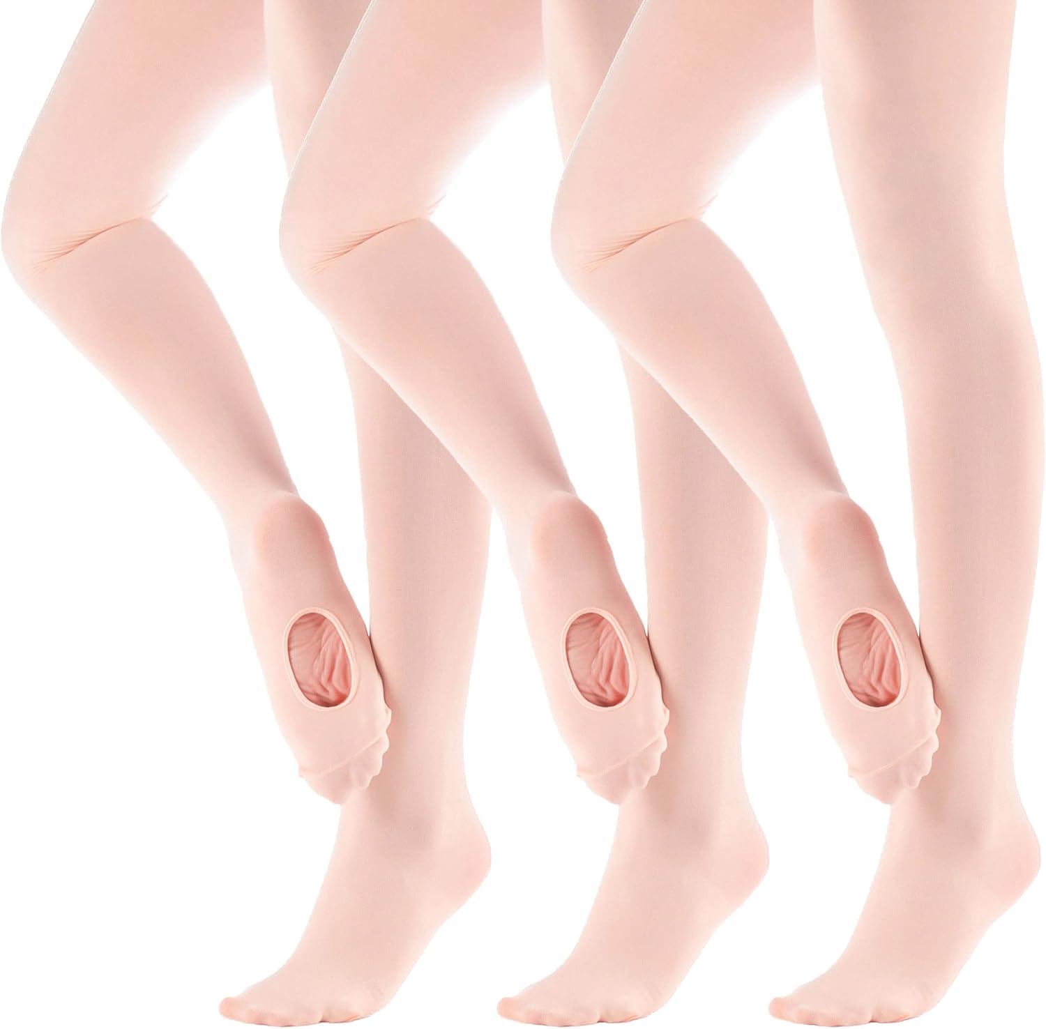 Detalle de MdnMd Girls’ Women’s Ballet Tights (Ultra-Soft, Convertible) — Transition Dance Leggings