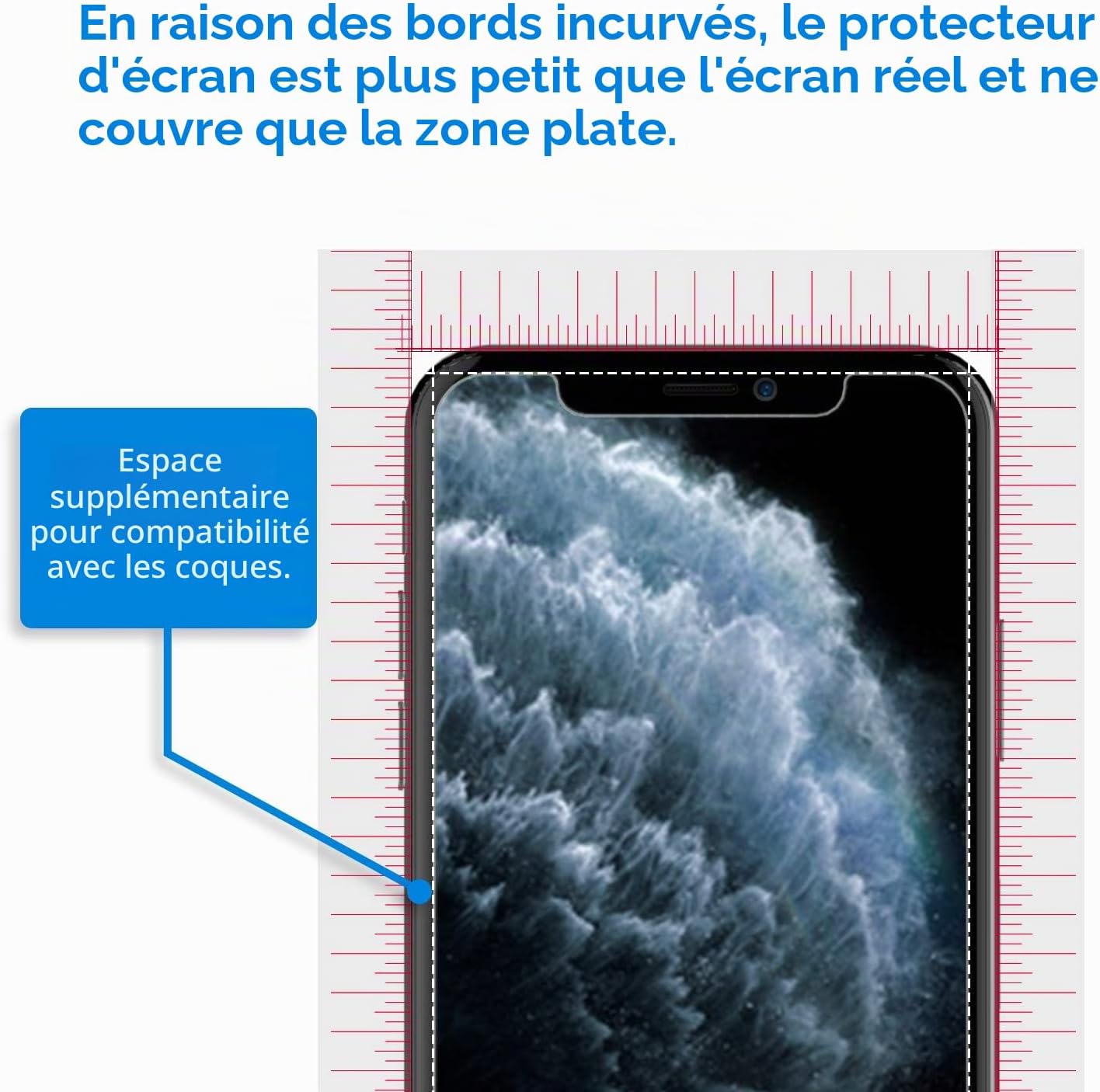 Thumbnail 3 de JETech gehard glazen screenprotector voor iPhone 11 Pro, Xs en X, 2 stuks