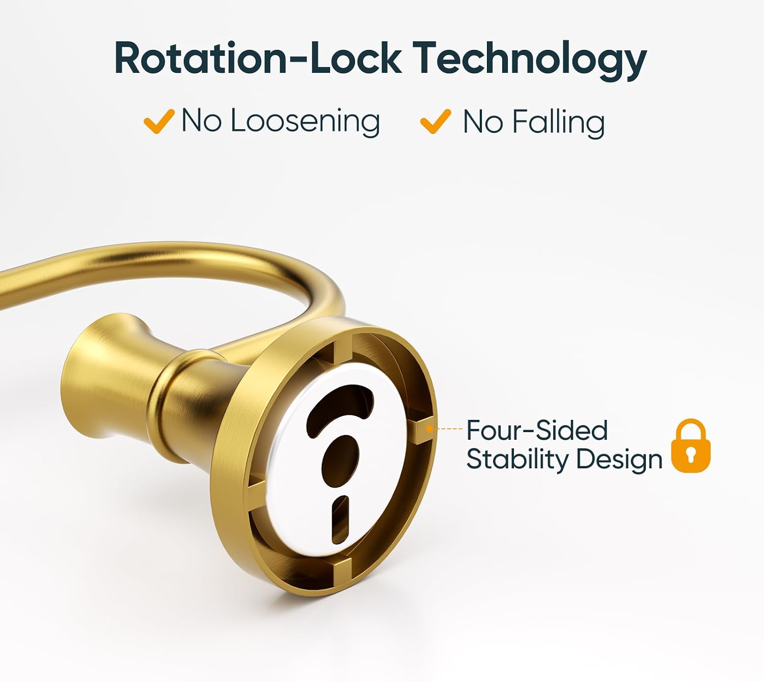 Thumbnail 5 de BESy Brushed Gold Toilet Paper Holder – Round Wall Mounted, Rustproof & Durable