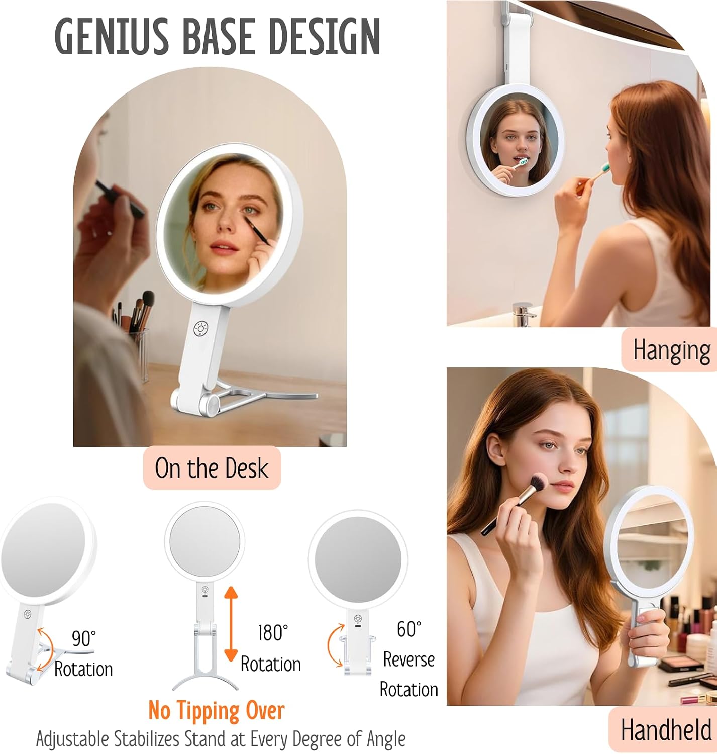 Detalle 1 de SIXHANS LED makeup mirror, 10X magnification