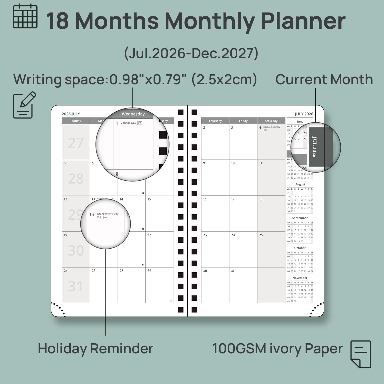 Detalle de POPRUN Monthly Planner, 18-Month