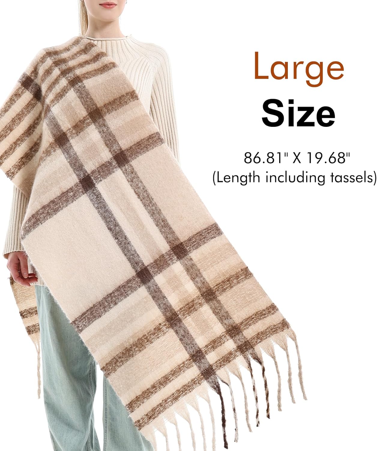 Thumbnail 3 de Double Couple Vintage Scarfs 70x200cm plaid shawl 🧣
