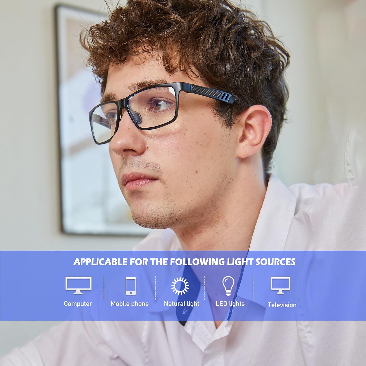 Detalle 2 de ANYLUV Blue Light Blocking Glasses lightweight Al-Mg frame 👓