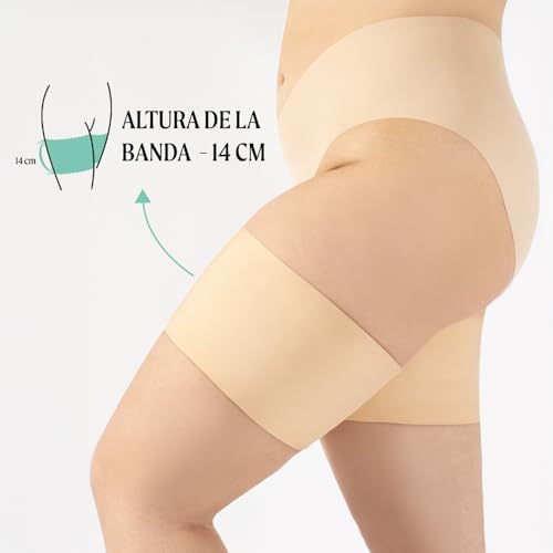 Thumbnail 1 de CALZITALY Bandas Antirozaduras Lisas para Muslos (Negro/Natural) – Curvy, Made in Italy