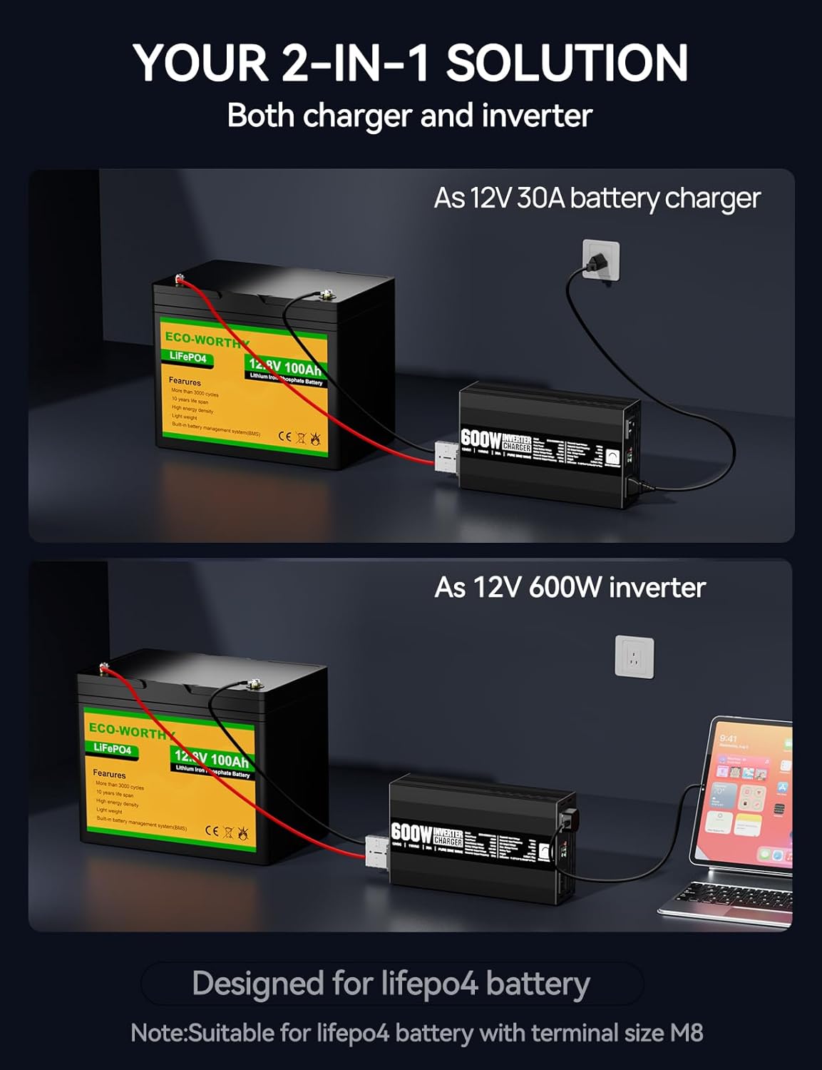 Thumbnail 1 de 600W Pure Sine Inverter Charger ⚡