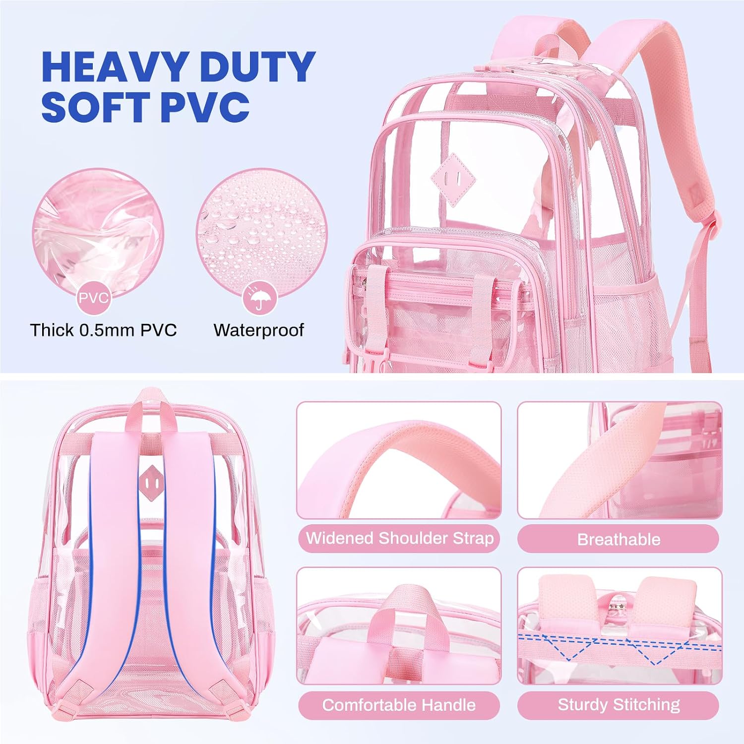 Thumbnail 4 de QIXIHU Large Clear Stadium Backpack 1