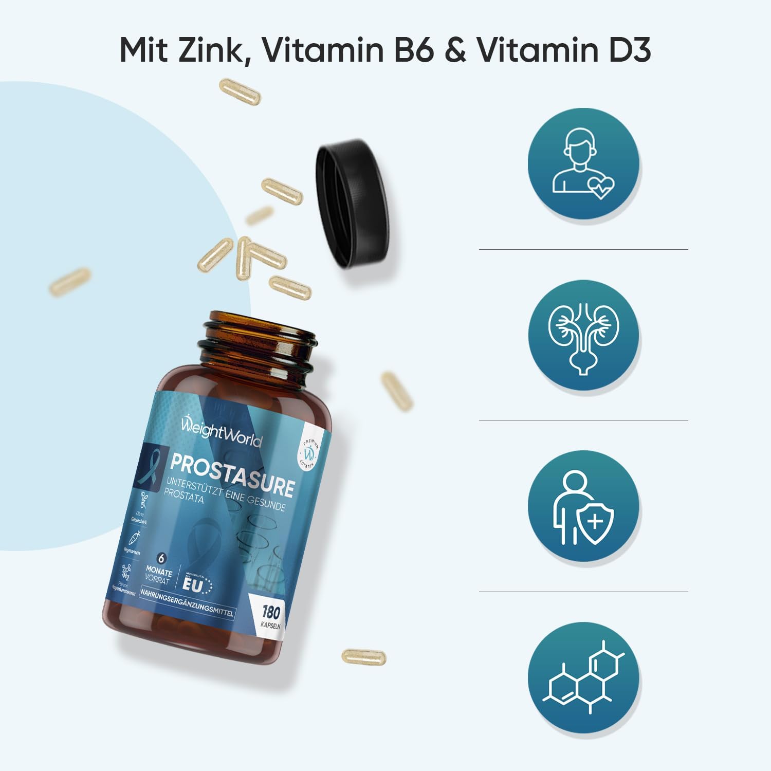 Thumbnail 6 de Prostata Komplex Kapseln von WeightWorld – 1 Kapsel täglich, 180 Stück (6 Monate)