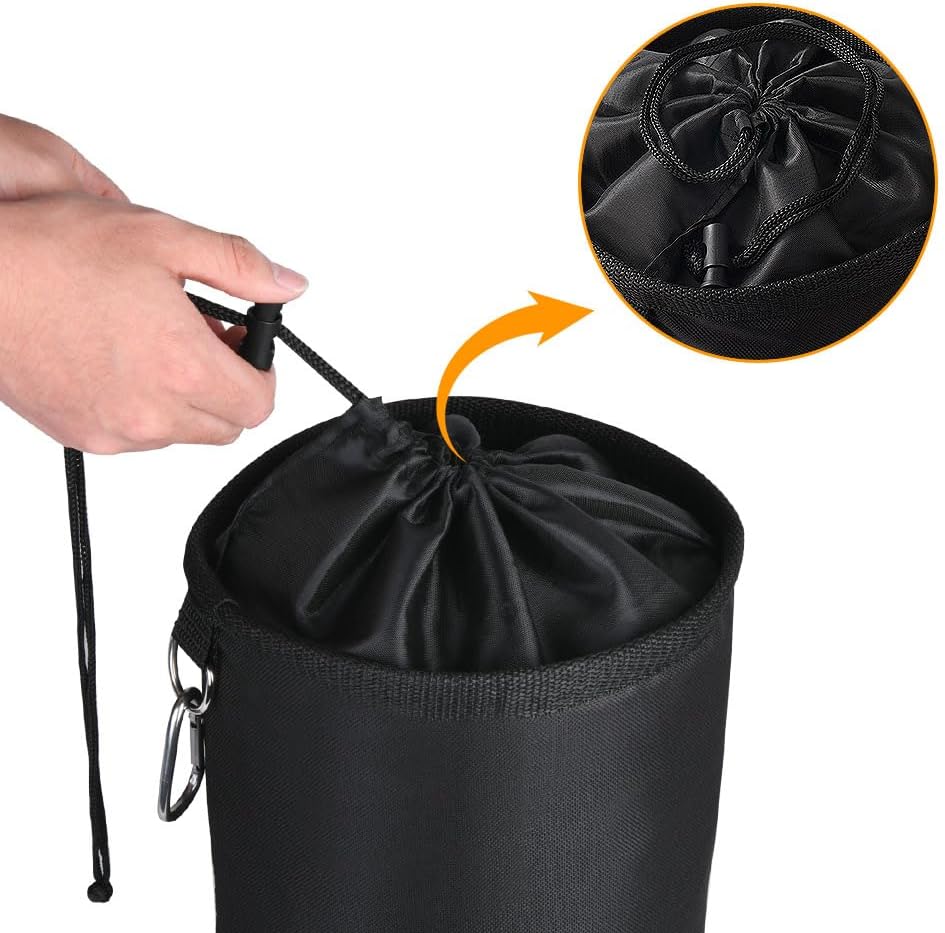 Thumbnail 4 de Vicloon Premium Peg Bag, Black Large Clothespin Bag with Drawcord Closure and Hanging Snap Hook