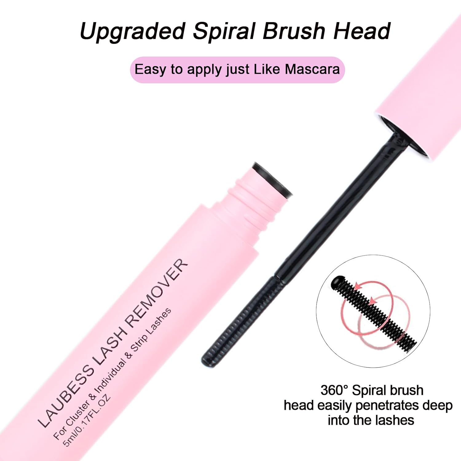 Detalle de LAUBESS Lash Remover for Cluster Lashes, 5ml — Gentle DIY Lash Extension Remover for Home Use