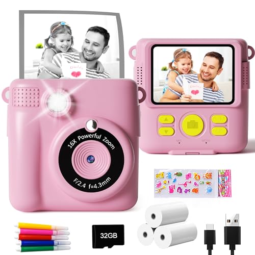 GKTZ Macchina fotografica istantanea per bambini 1080p