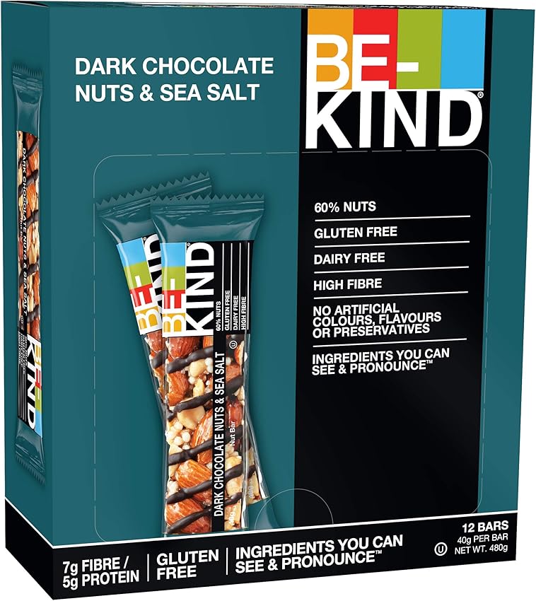 Be-Kind Barra Proteínas Almendras, Caramelo y Sal Marina, 12x40g 🥜