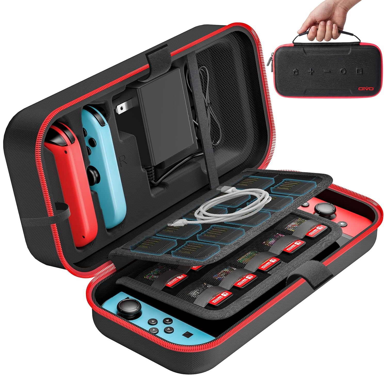 Detalle de Nintendo Switch Carrying Case with 20-Game Slots