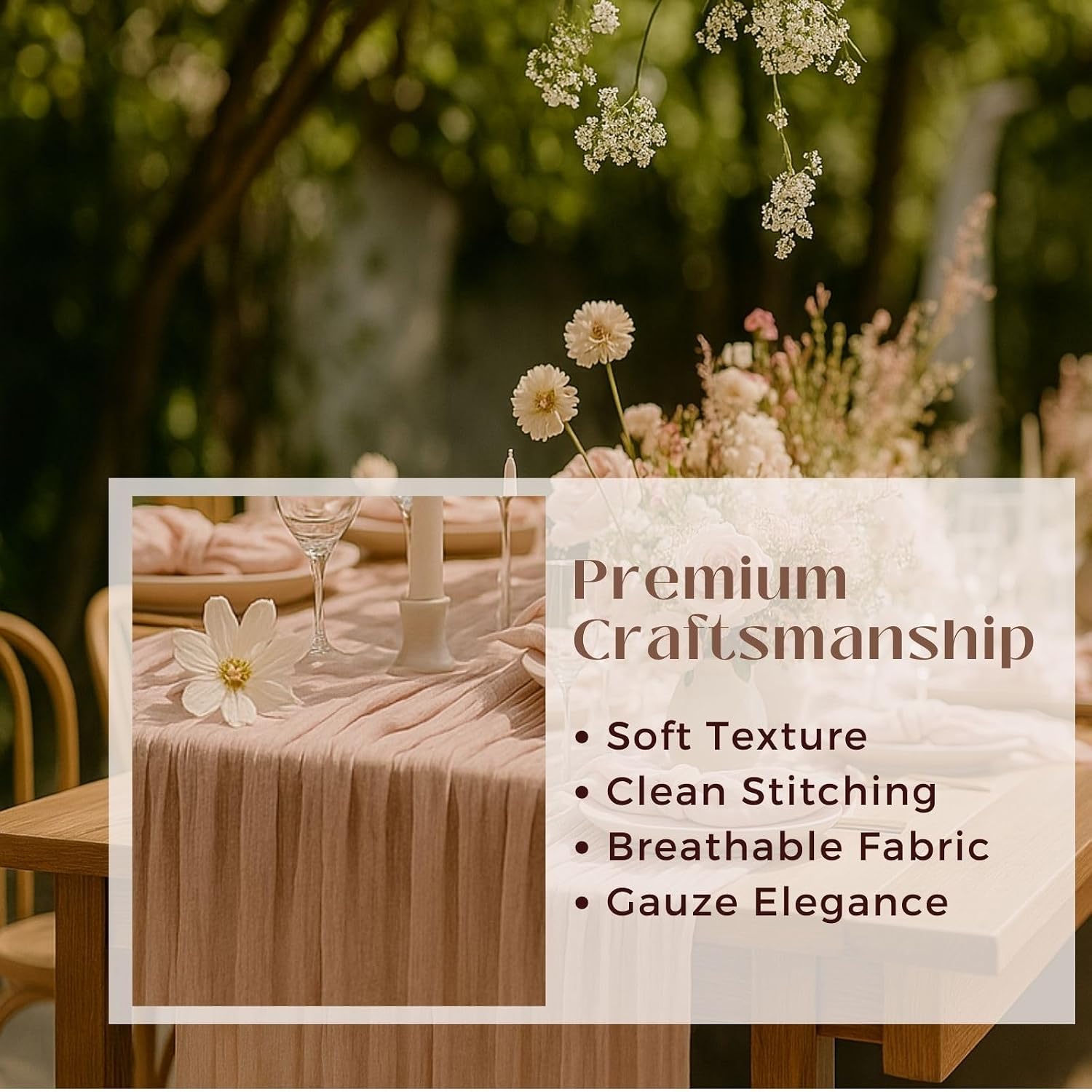 Thumbnail 2 de Cheesecloth Table Runner, 120-Inch