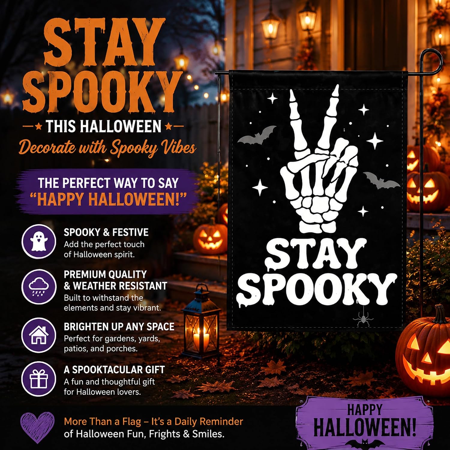 Thumbnail 1 de Halloween Garden Flag, Double-Sided