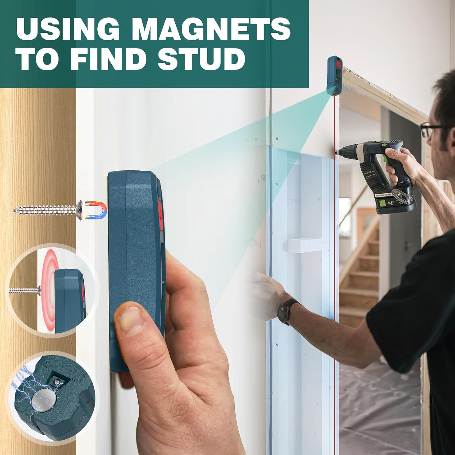 Thumbnail 5 de Level Laser Tool with Magnetic Stud Finder 30ft