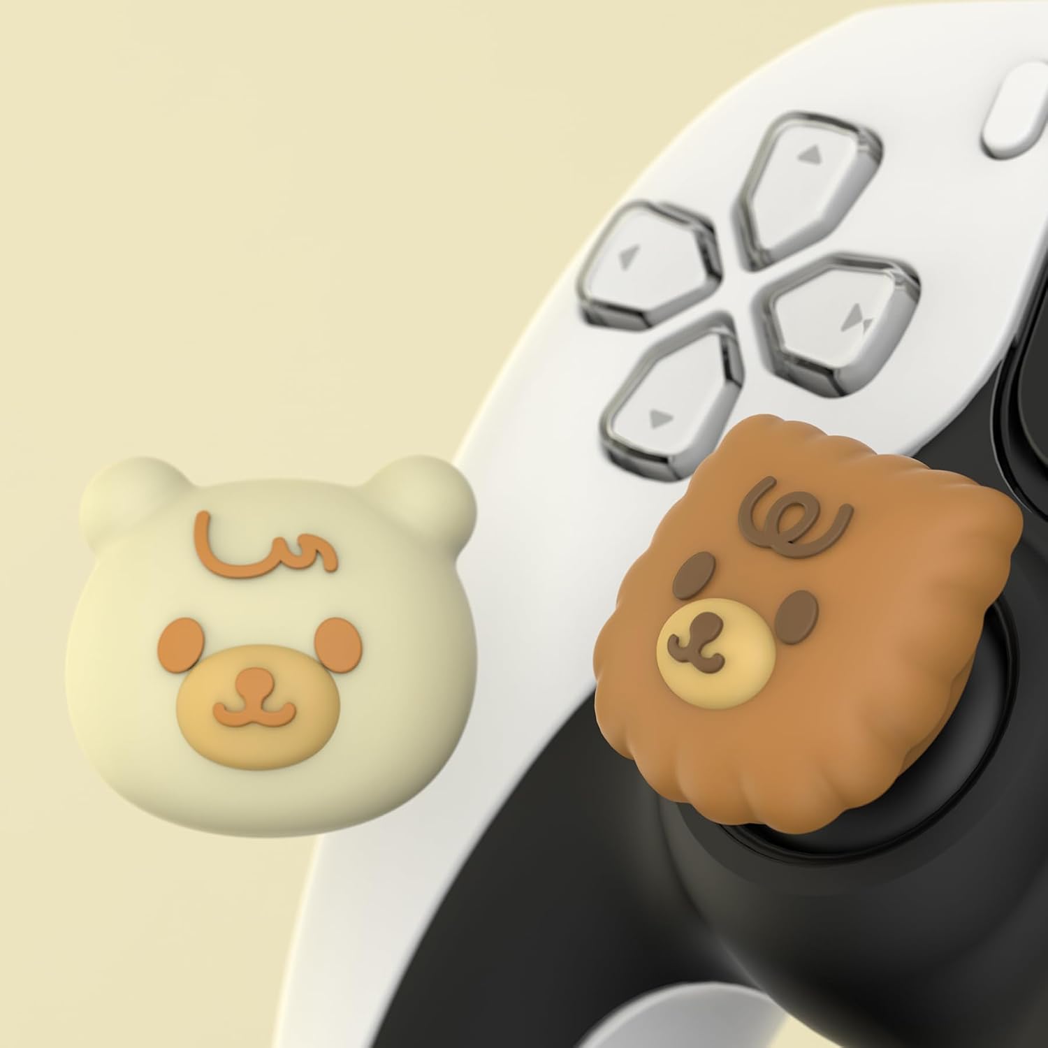 Detalle de PlayVital Cute Thumb Grip Caps for PS5/4, Xbox Series X/S, Switch Pro Controller – Cute Bear
