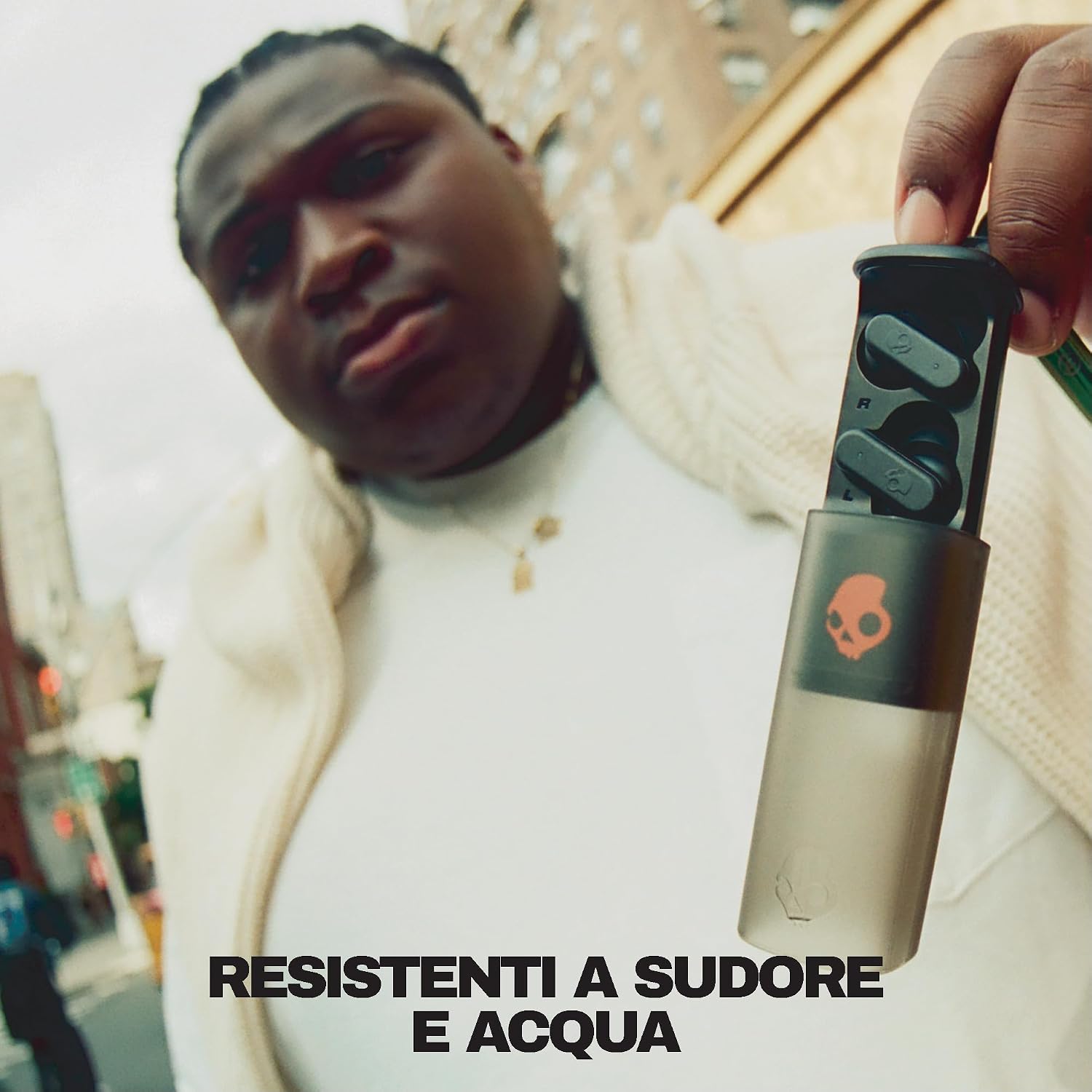 Detalle de Skullcandy Dime Evo Wireless Earbuds: autonomia, resistenza e praticità in nero