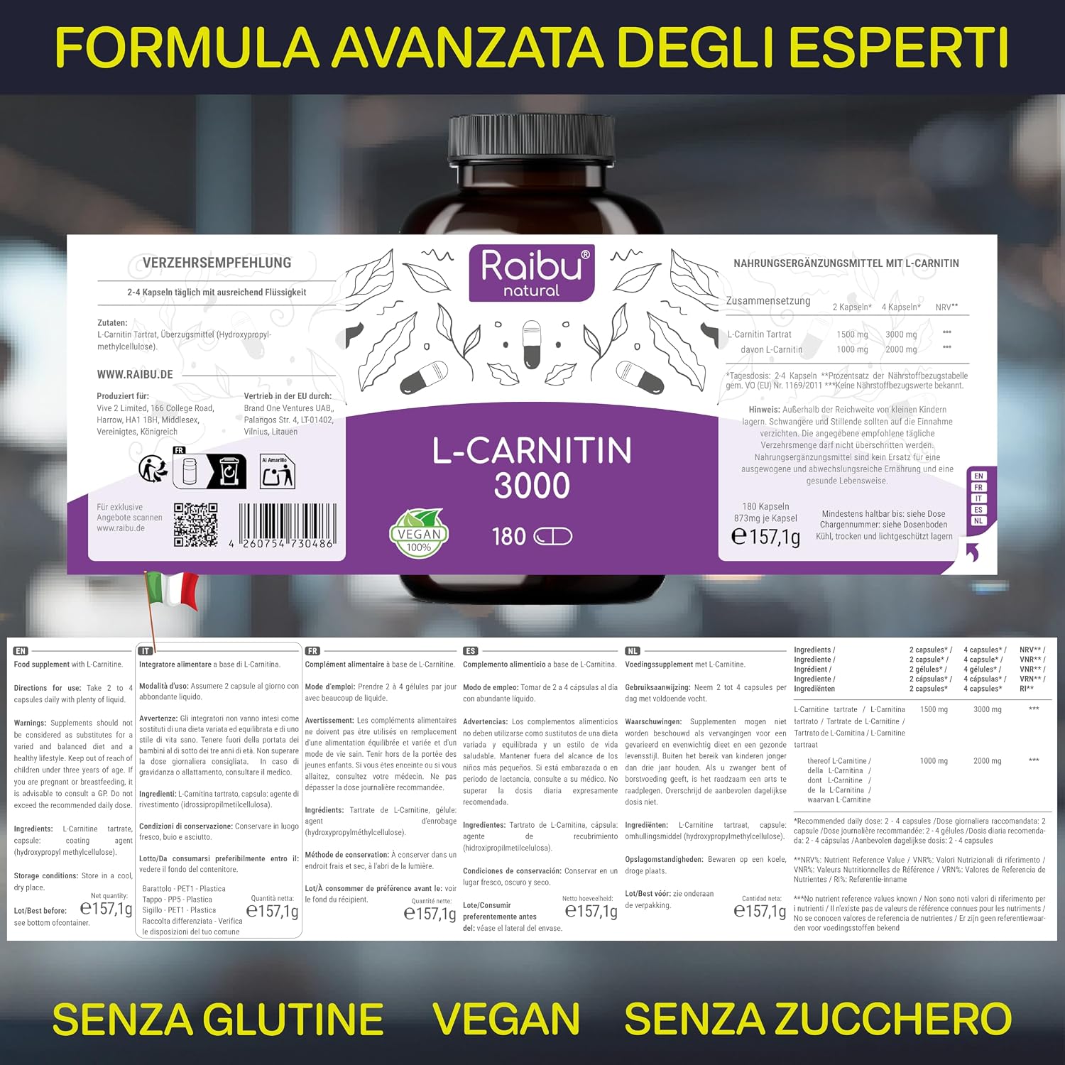 Thumbnail 2 de L Carnitina 1000 Integratore 180 Capsule