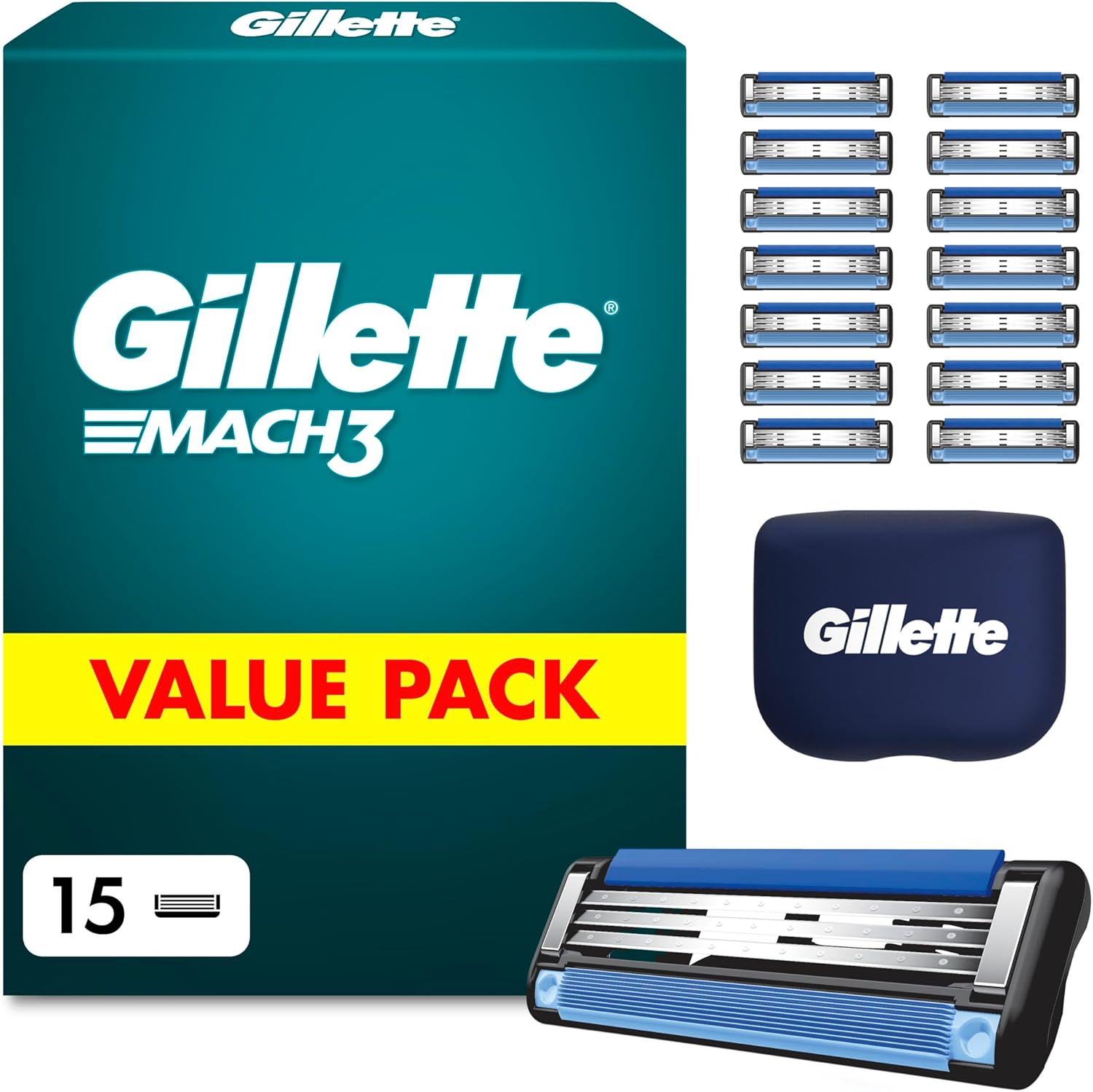 Detalle de Gillette Mach3 15 recharges 🪒