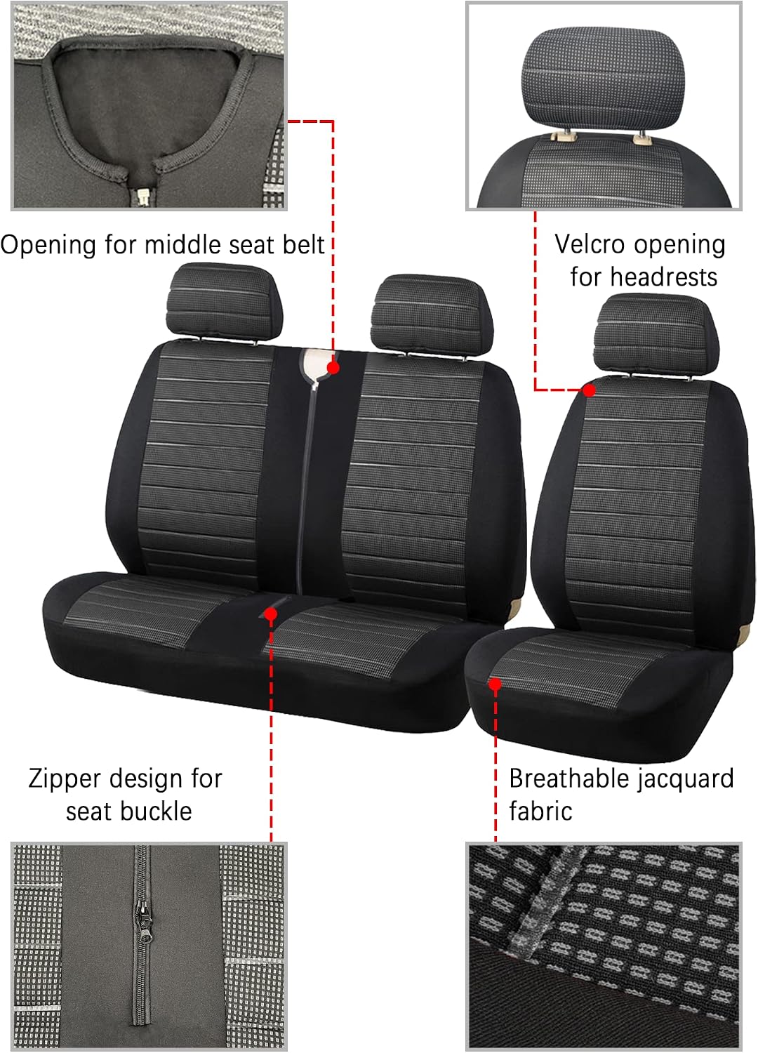 Thumbnail 4 de TOYOUN Fundas para asientos coche 2+1
