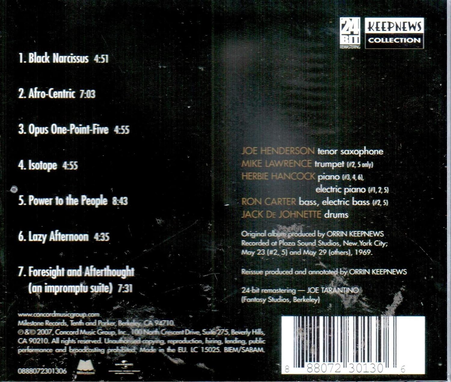 Detalle 2 de Joe Henderson 888072301306 Power to the People 24-Bit Remastered Jazz CD