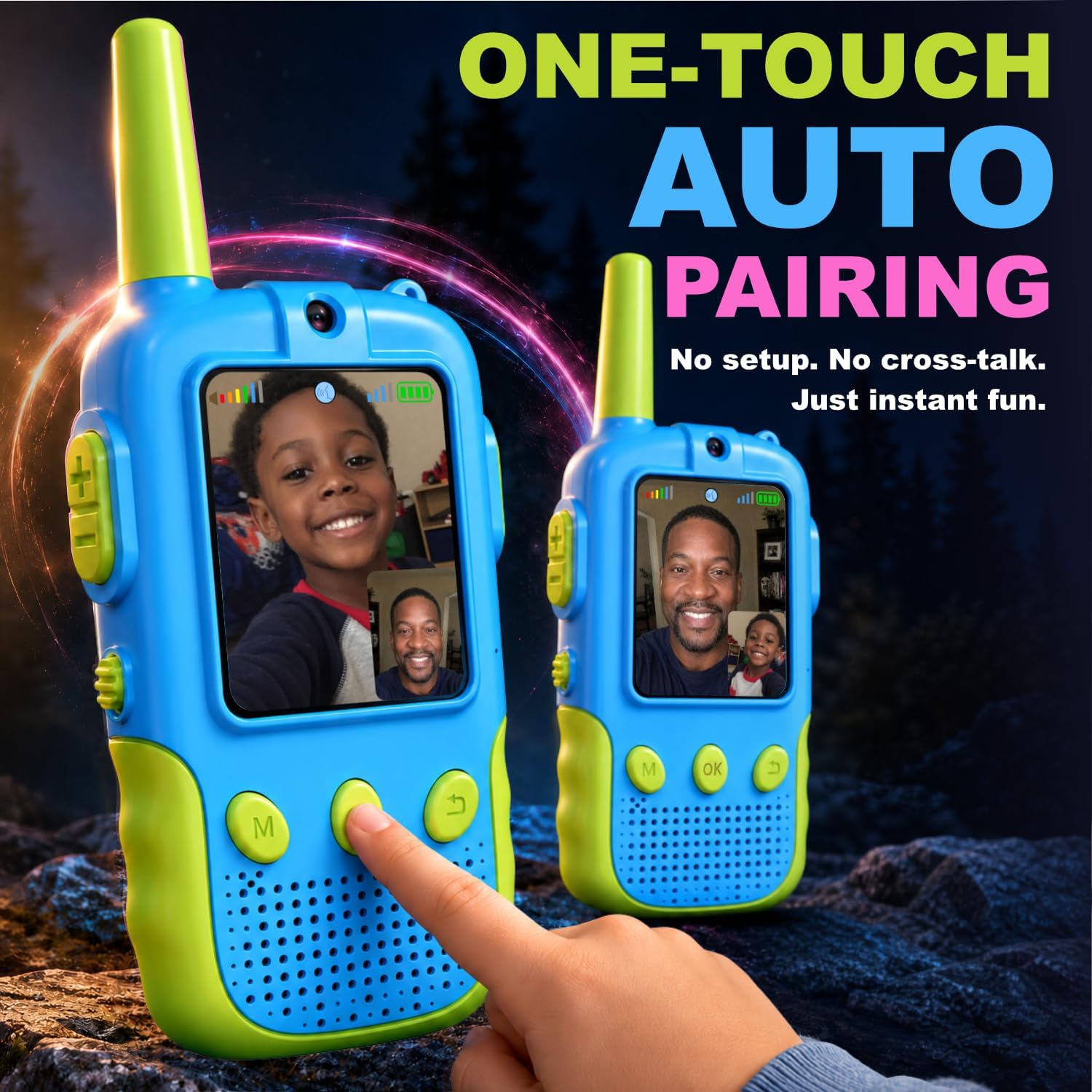Detalle 2 de KYTHOVI Video Walkie Talkies, 2-Pack Rechargeable with Screens, Blue