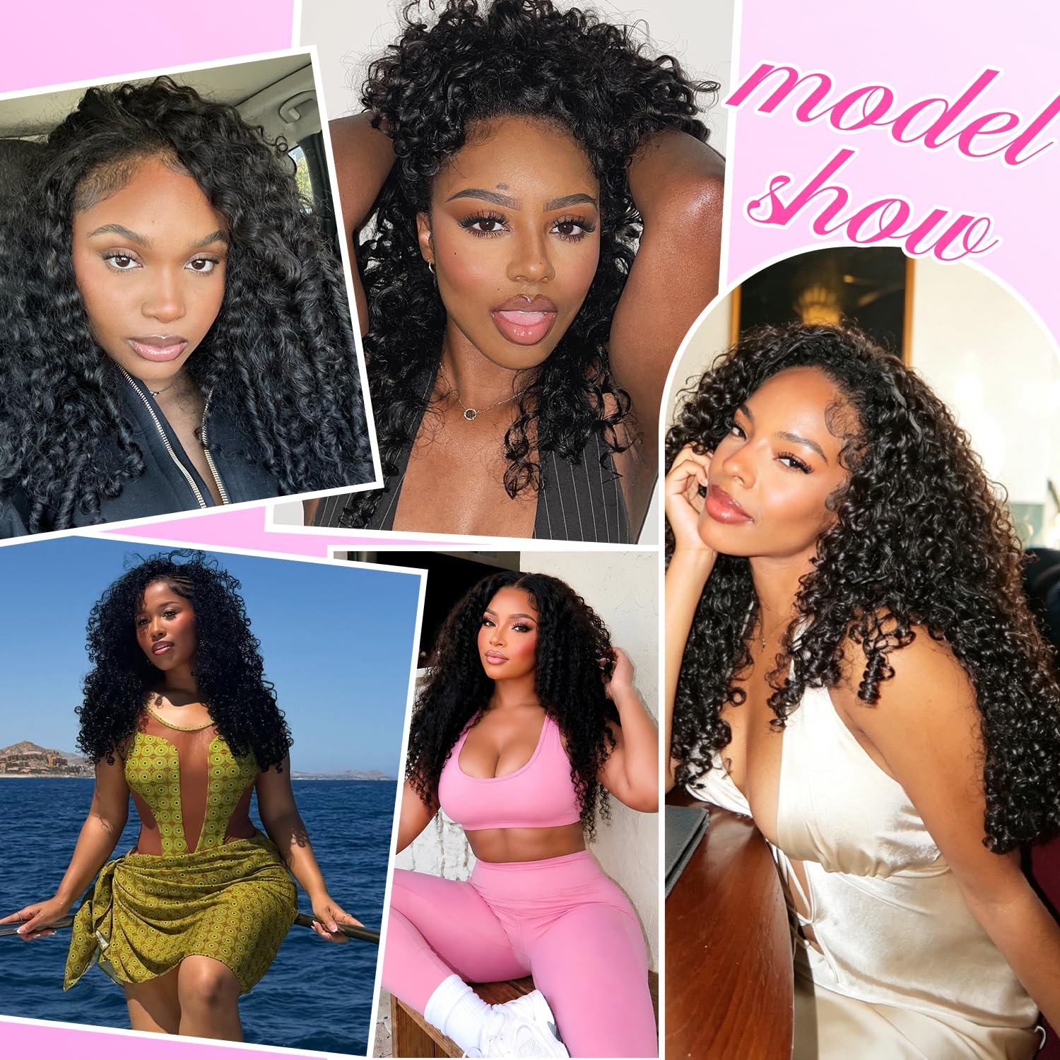 Detalle de biuteew 28 Inch 13x6 HD Lace Front Burmese Curly Human Hair Wig, 200% Density
