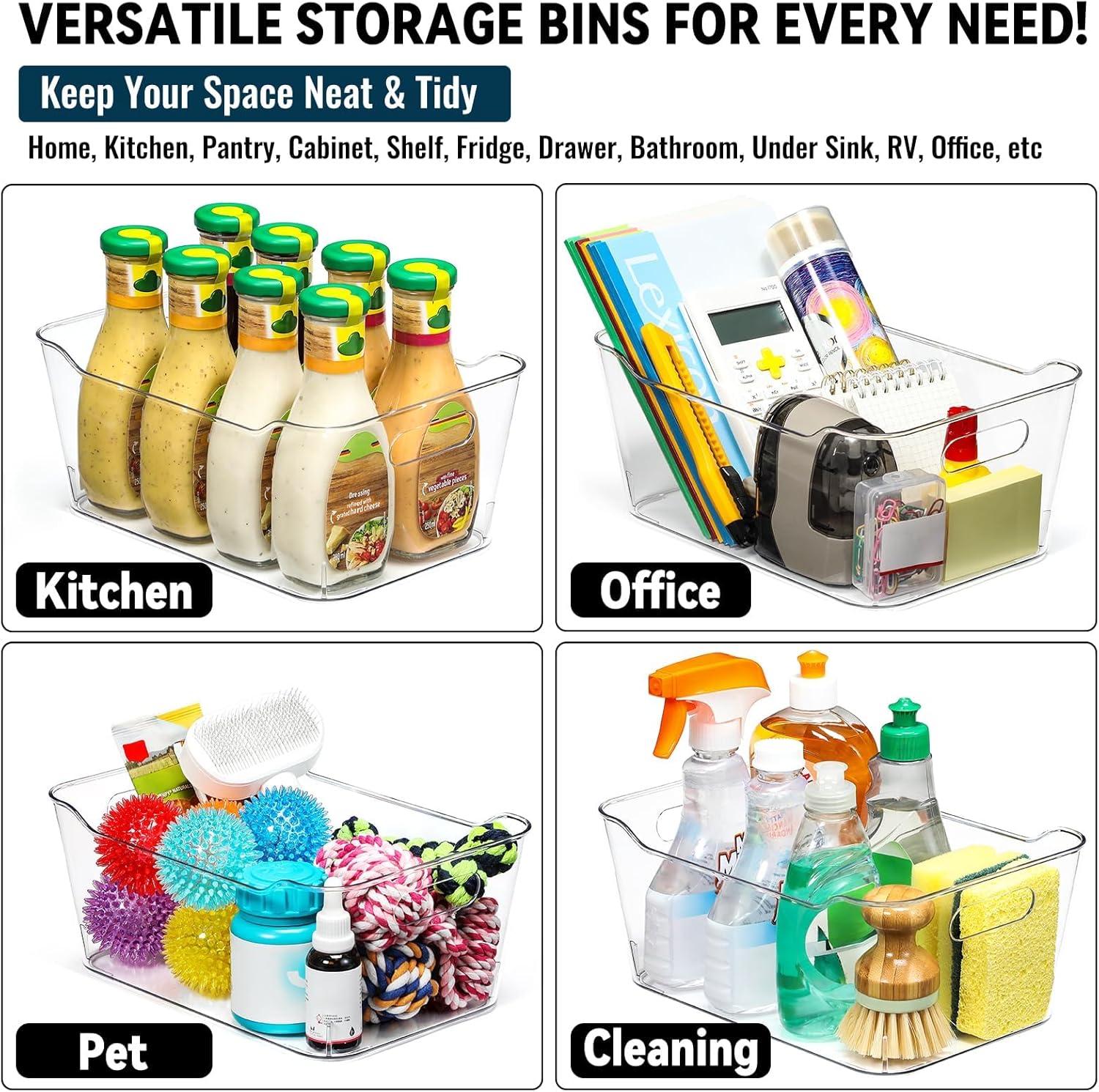 Thumbnail 5 de SOHO Collection L 12-Pack Clear Storage Bins