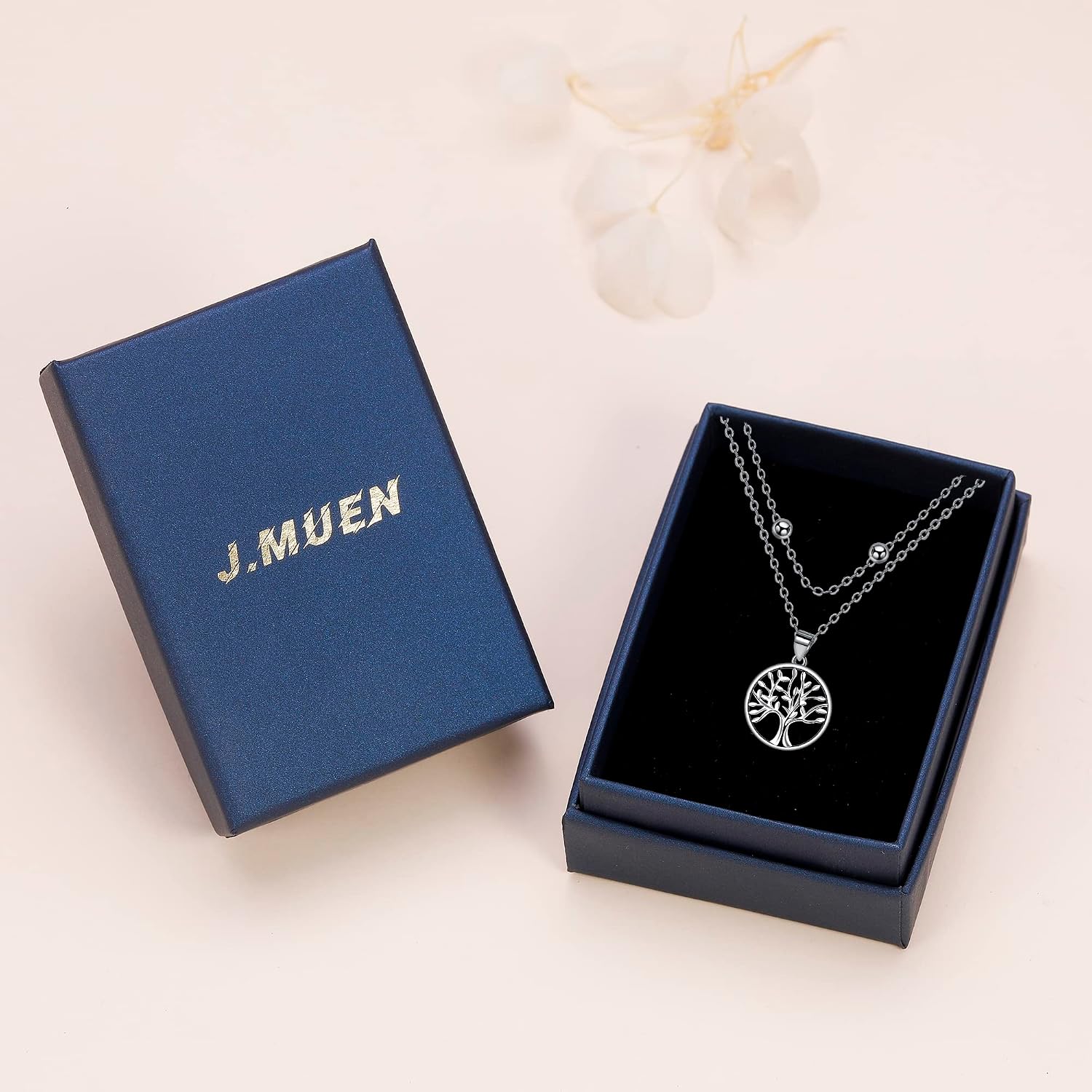 Thumbnail 6 de Collier arbre de vie en argent sterling 925 J.WUEN pour femme (45 + 5 cm) avec coffret cadeau