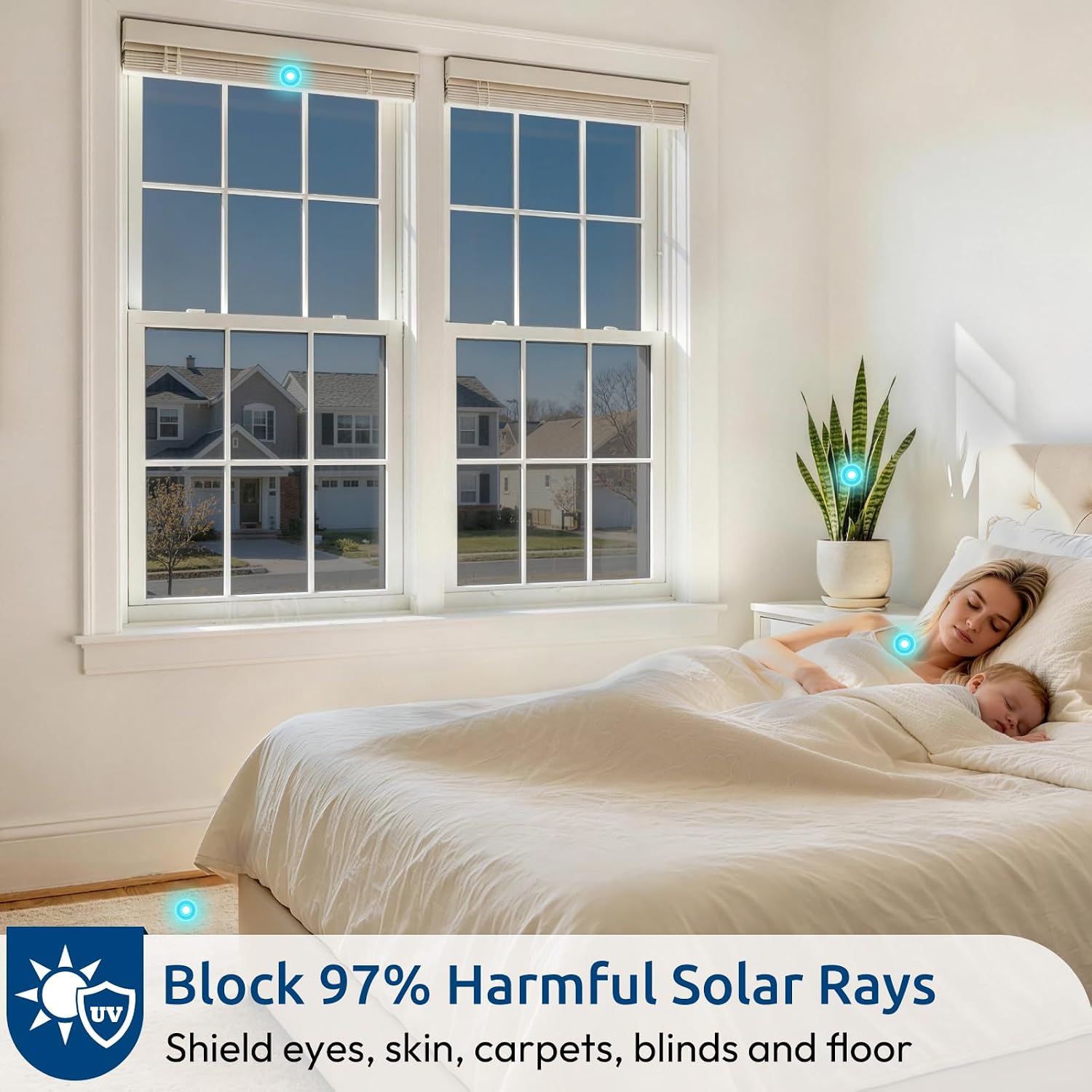Thumbnail 3 de rabbitgoo Window Privacy Film One Way Window Tint – 23.6" x 16.4' (Black Silver)