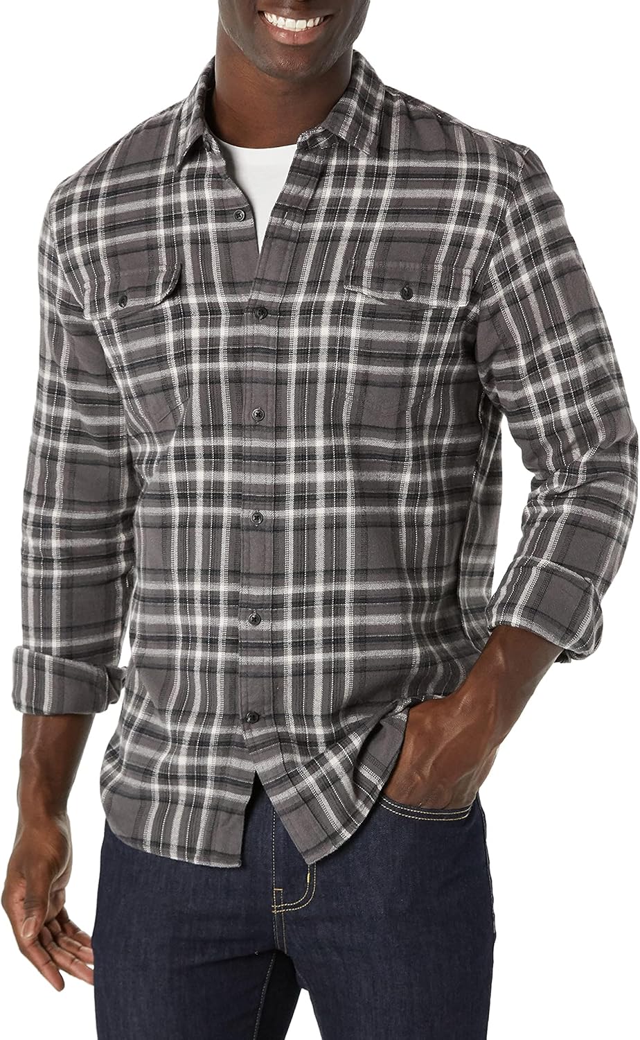Thumbnail 6 de Amazon Essentials Herren Flanell-Hemdjacke mit Brusttaschen (schmale Passform)