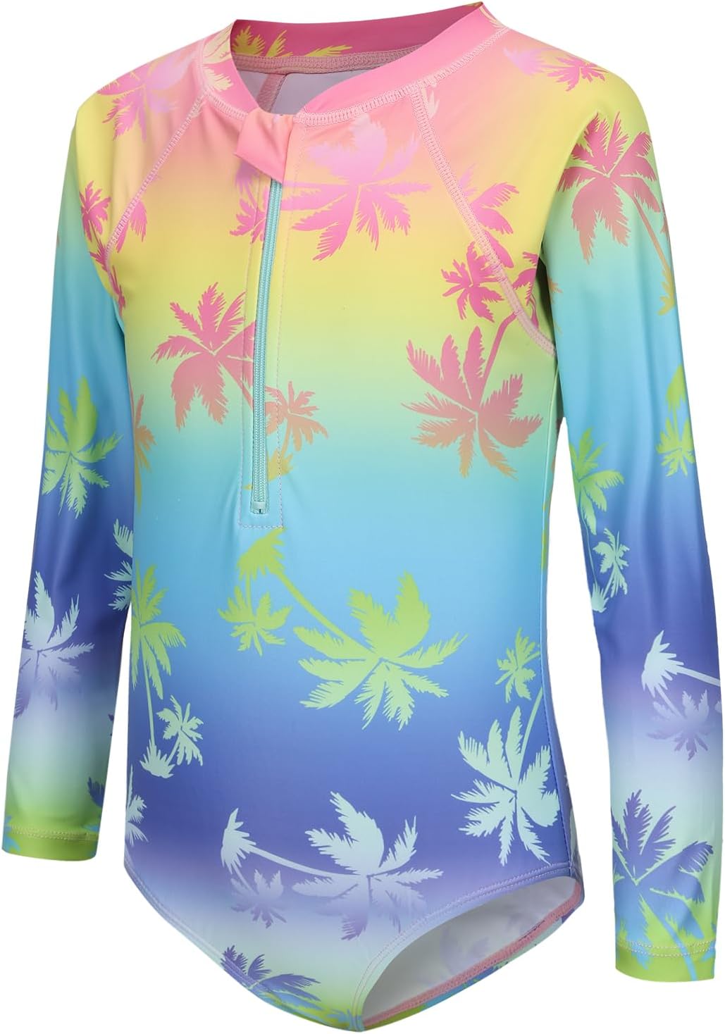 Thumbnail 5 de Aisyee Girls Long Sleeve Swimsuit Kids One Piece Beach Rash Vest (Age 5-16)