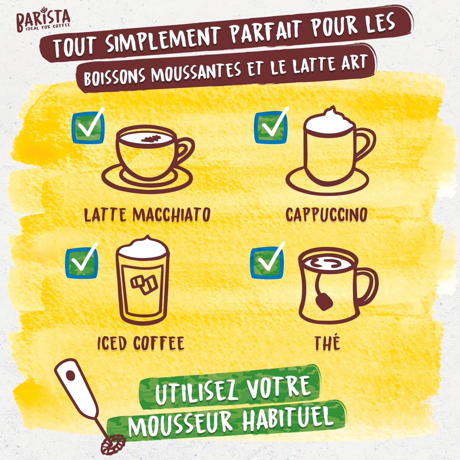 Detalle de BJORG Boisson Avoine Barista Bio – Lait végétal pour café et latte art, 1 L × 6