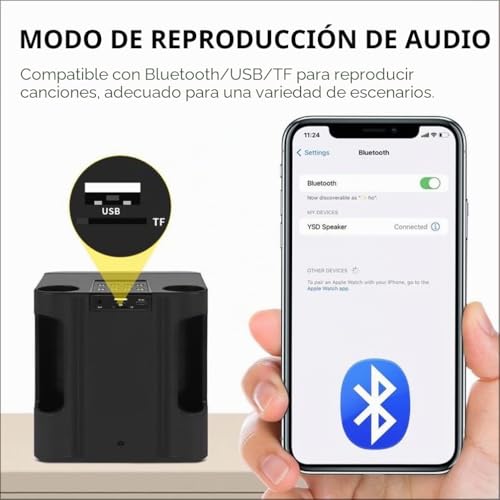 Detalle de Karaoke 2 micrófonos inalámbricos con altavoz profesional de MUMUWIND