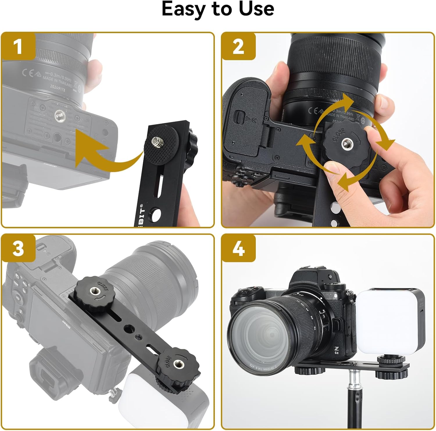 Detalle de UTEBIT 5'' Dual Flash Mount: Aluminium 12.7 cm Double Hot Shoe Rail