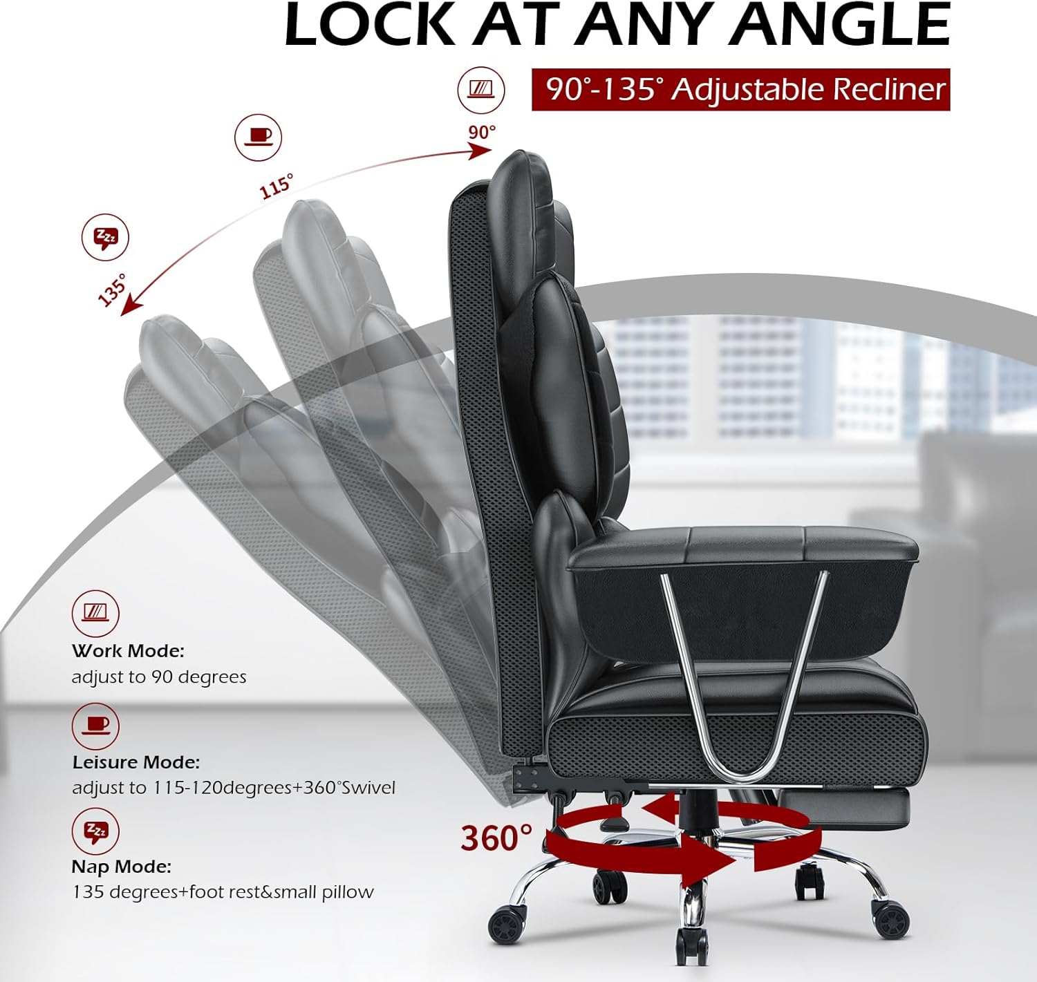 Thumbnail 2 de Racingreat Chaise de Bureau Ergonomique 135°