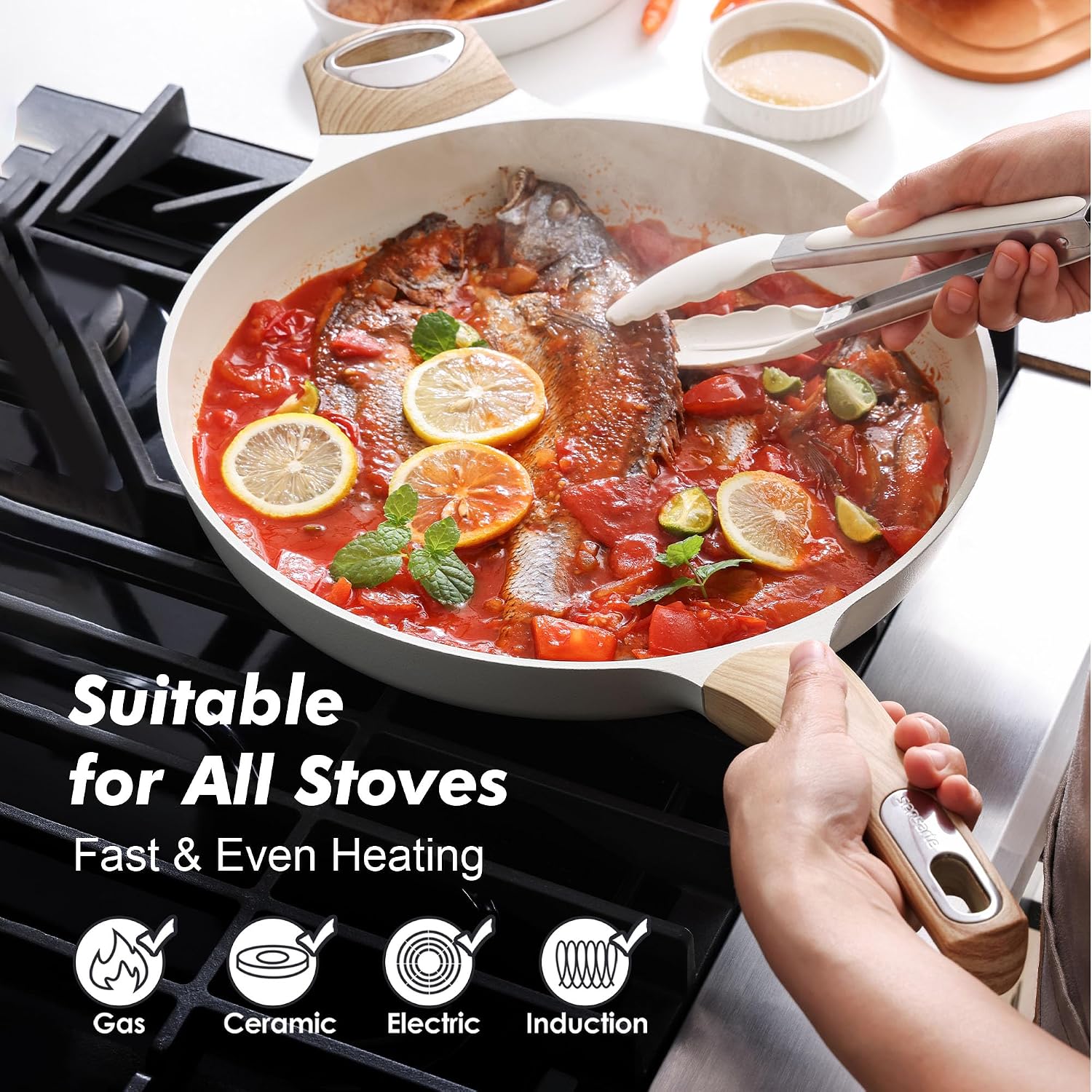 Detalle 2 de SENSARTE Ceramic Nonstick Frying Pan 12.5"