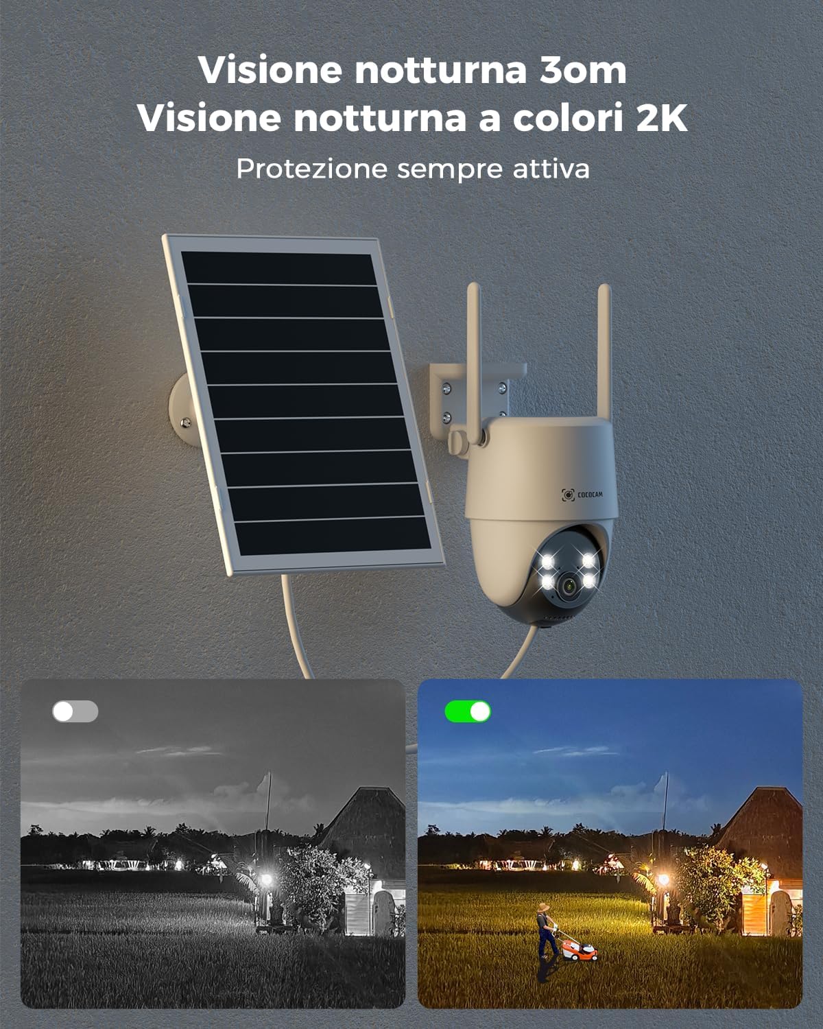 Detalle de COCOCAM 24/7 telecamera 4G 15000mAh