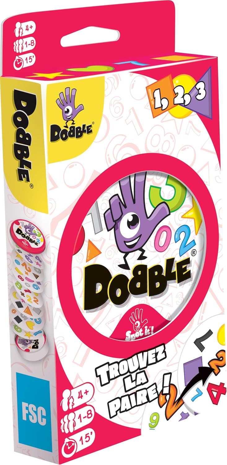 Detalle de Asmodee - DOBBLE 123 : Jeu de Cartes Éducatif pour Enfants dès 4 Ans