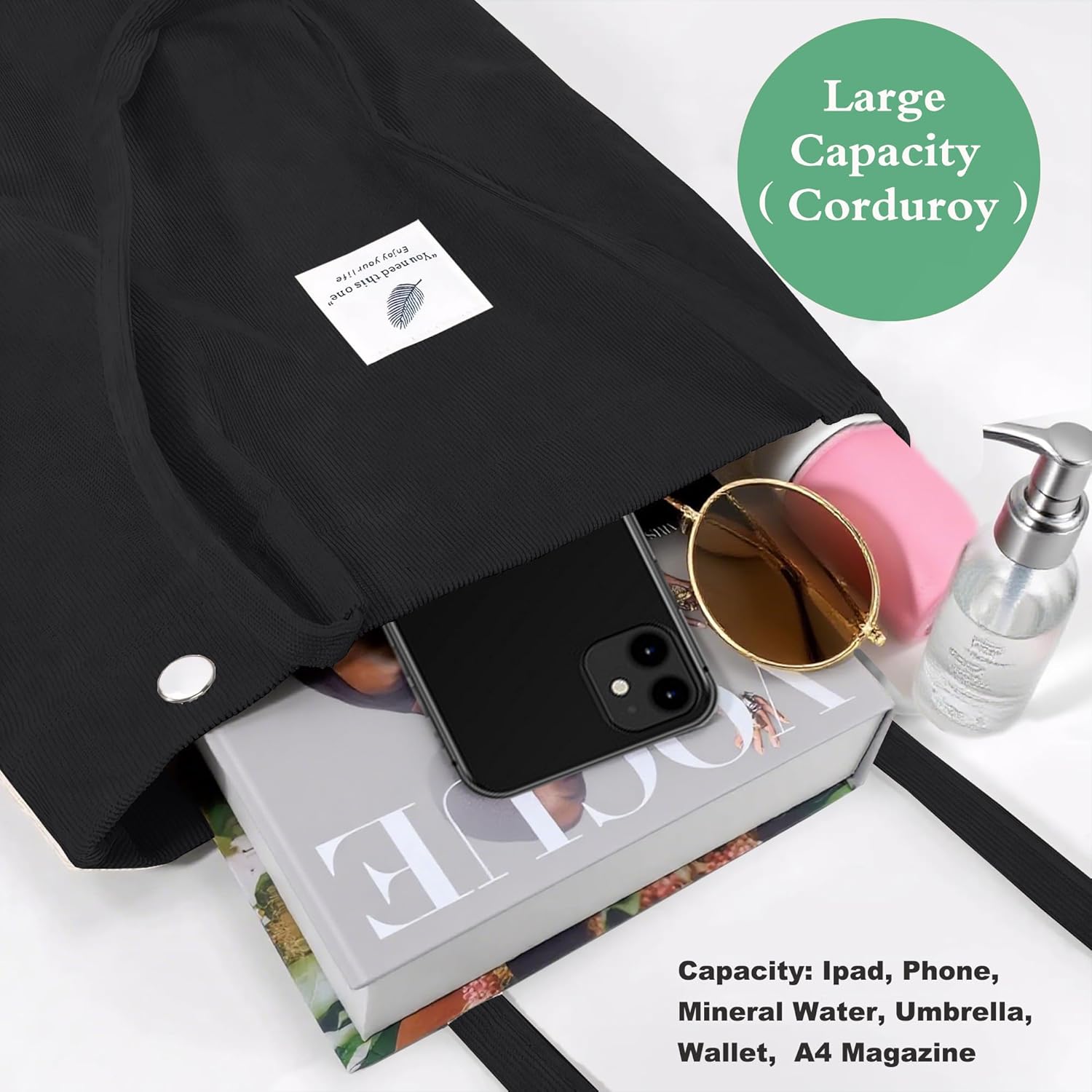 Thumbnail 4 de ZhengYue Corduroy Totes Bag: A Practical Cord Shoulder Tote for Everyday Use