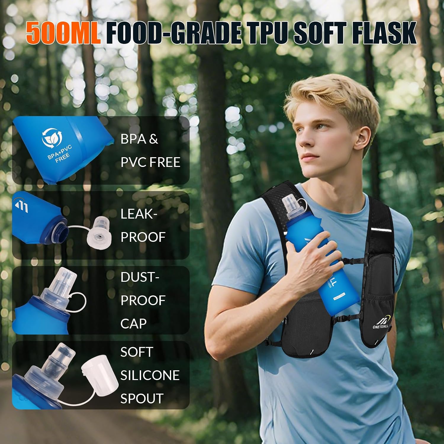 Detalle 1 de ONETOALL Running Vest 2L Hydration Pack