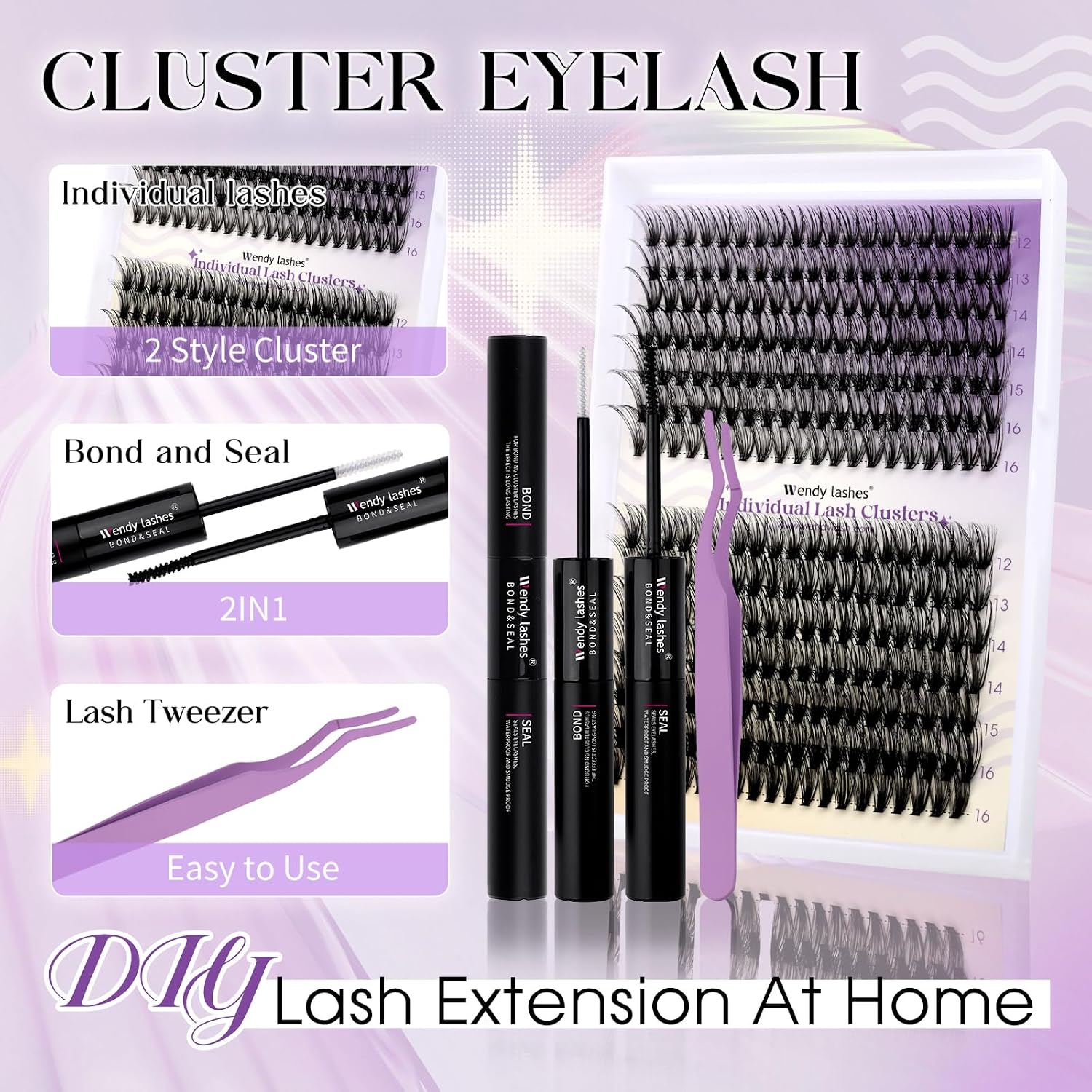 Detalle de Wendy Lashes Lash Clusters Kit 280 pcs