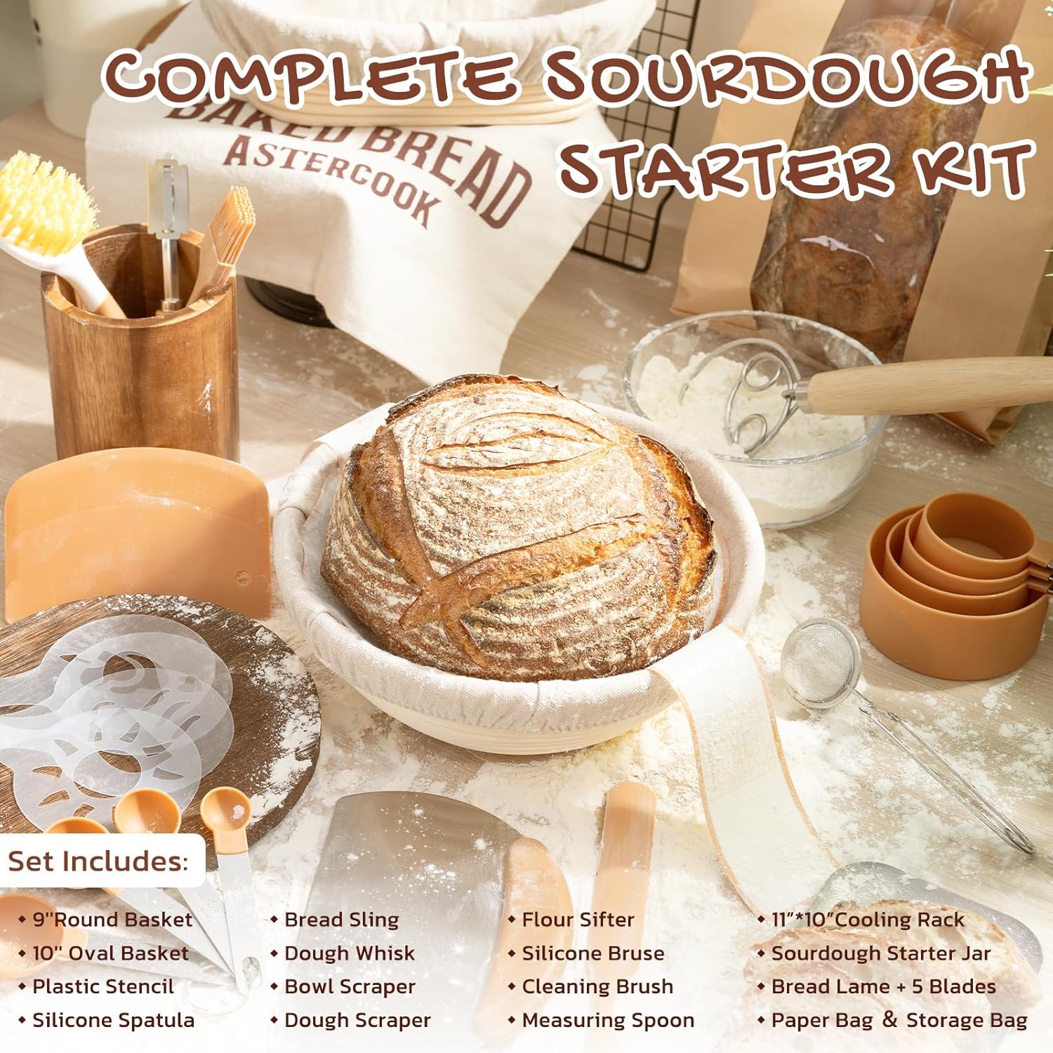 Detalle 2 de Astercook Sourdough Starter Kit 10" Oval 🍞