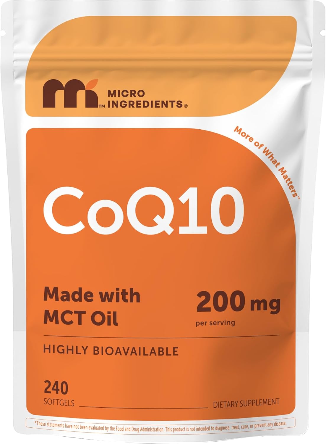 Detalle de Micro Ingredients CoQ10 Softgels, 200 mg