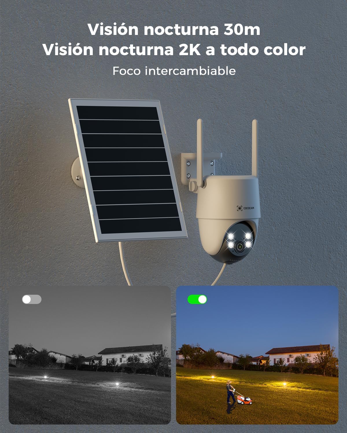 Detalle de COCOCAM AOV 2K PTZ 10000mAh cámara exterior