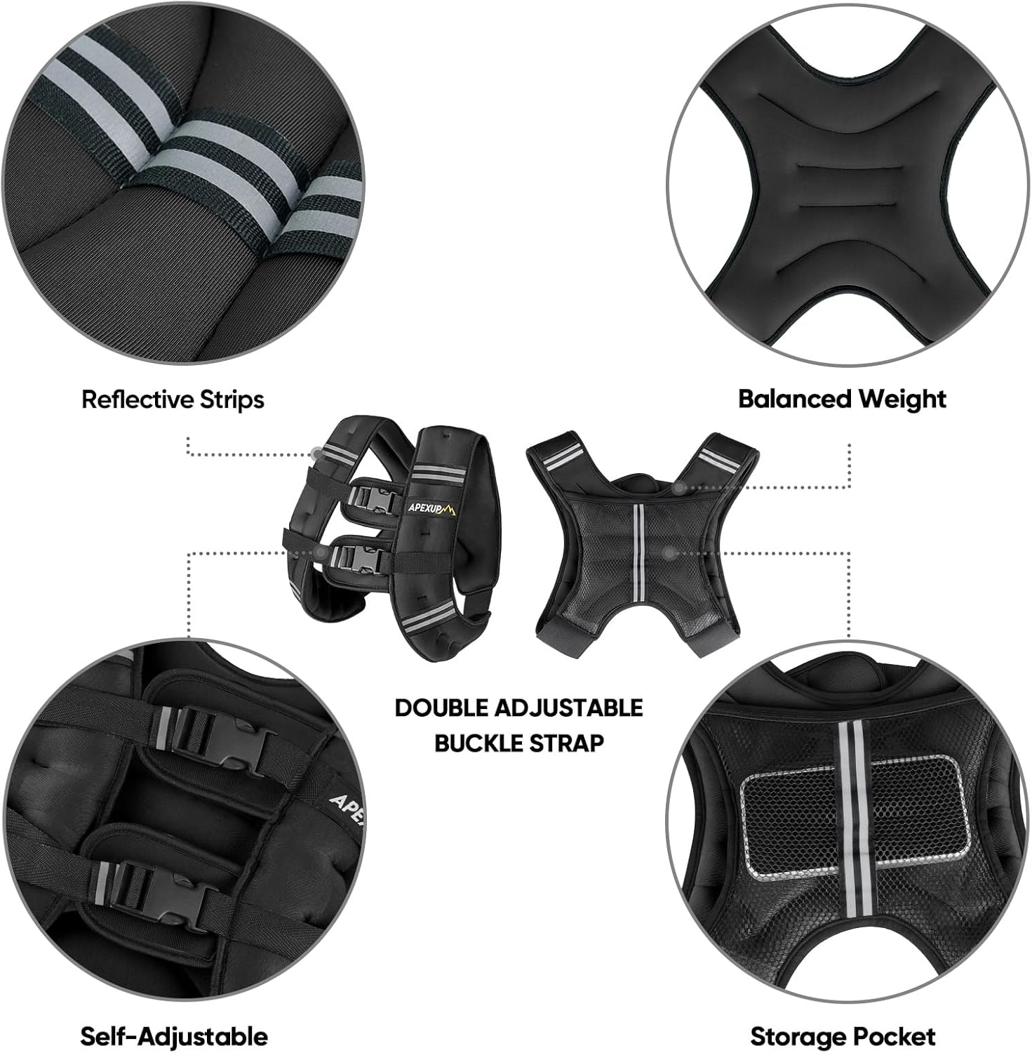 Detalle 2 de APEXUP Weighted Vest – 5 lbs ⚖