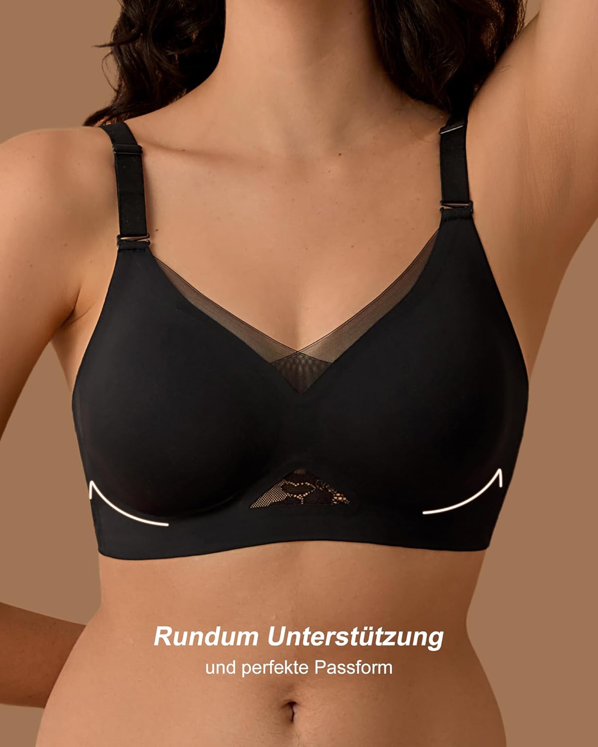 Thumbnail 1 de SHARICCA Damen BH ohne Bügel – Push-Up Spitzen-BH, nahtlos, Vollbügel, atmungsaktiv, ideal für Alltag & Schlaf