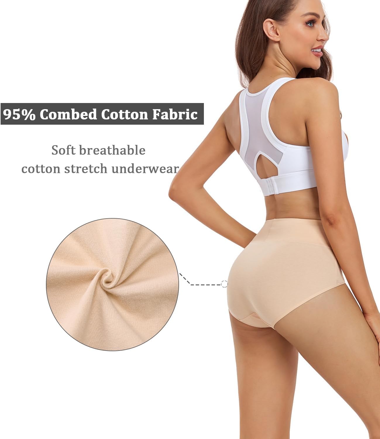 Thumbnail 2 de wirarpa Unterhosen Damen Baumwolle – hoher Taillenslip im 4er Pack