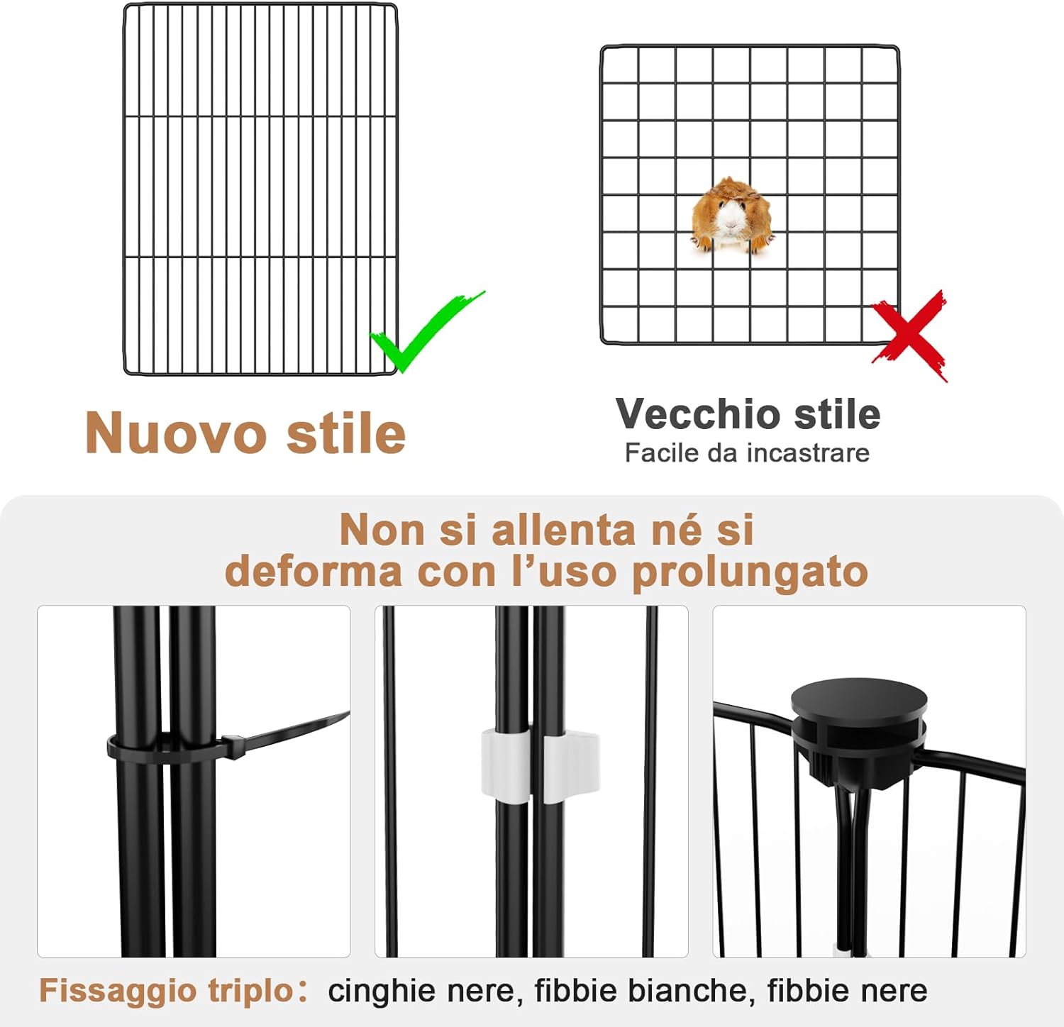 Detalle de Aystkniet Gabbia Coniglio Nano da Interno con Rivestimento Impermeabile sul Fondo – Recinto 122 × 60 × 40 cm